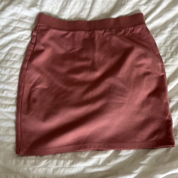 Dusty rosy, mauve soft mini skirt with cross laces - Picture 6 of 6